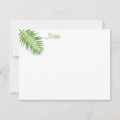 Trendy Palm Blätter Hand Script Template Nature Mitteilungskarte (Vorderseite)