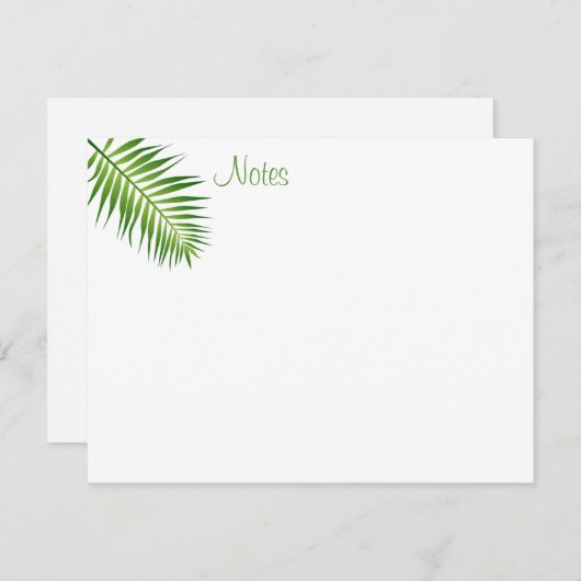Trendy Palm Blätter Hand Script Template Nature Mitteilungskarte (Vorne/Hinten)