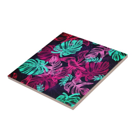 Trendy Palm Blätter Keramik Tile Fliese (Seite)