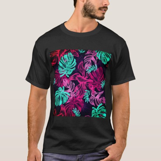 Trendy Palm Blätter T-Shirt (Vorderseite)