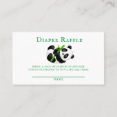 Trendy Panda Bear Bamboo Baby Diaper Raffle Visitenkarte (Vorderseite)
