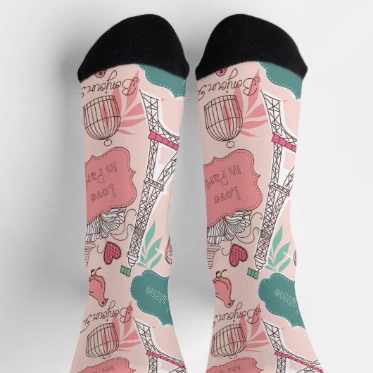Trendy Paris Eifell Tower Tours Socks Socken (Oben)