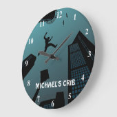 Trendy PARKOUR Roof Jumping Gebäude Teen Graphics Große Wanduhr (Winkel)