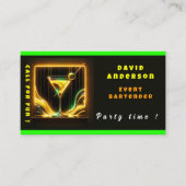 Trendy Party Time Neon Personalisiert Beruflich Visitenkarte (Vorderseite)