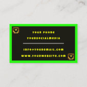 Trendy Party Time Neon Personalisiert Beruflich Visitenkarte (Rückseite)