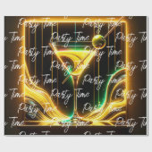 Trendy Party Time Neon Personalisiert Geschenkpapier (Flach)