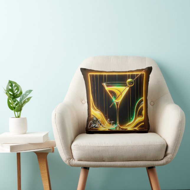 Trendy Party Time Neon Personalisiert Kissen (Stuhl )