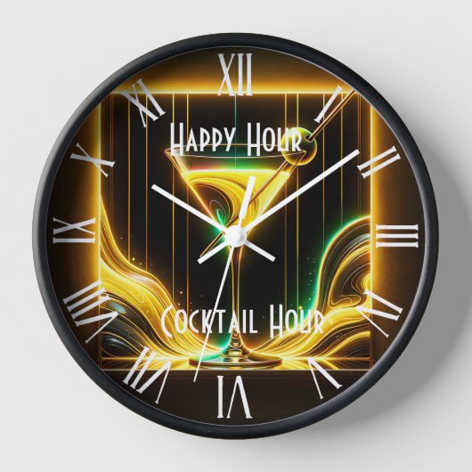 Trendy Party Time Neon Personalisiert Uhr (Vorderseite)