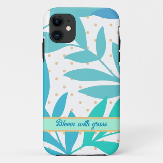 Trendy Pastel Blätter iPhone Case (Rückseite)