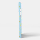 Trendy Pastel Blue Gold Confetti Dots Personalisie iPhone Hülle (Linke Seite)