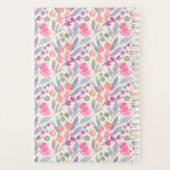 Trendy Pastel Blume Chic Floral Planer (Rückseite)