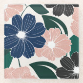 Trendy Pastel & Dark Floral Untersetzer (Vorderseite)