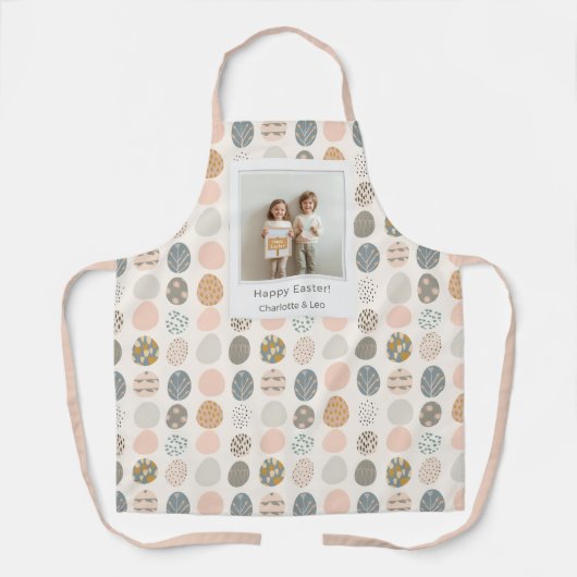 Trendy Pastel Easter Photo Apron | Personalized Schürze (Vorderseite)