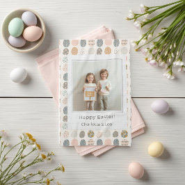 Trendy Pastel Easter Photo Kitchen Towel | Persona Geschirrtuch