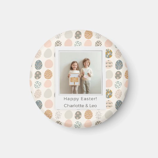 Trendy Pastel Easter Photo Magnet | Personalized (Vorne)