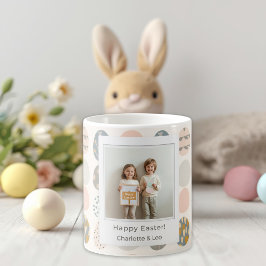 Trendy Pastel Easter Photo Mug | Personalized Kaffeetasse