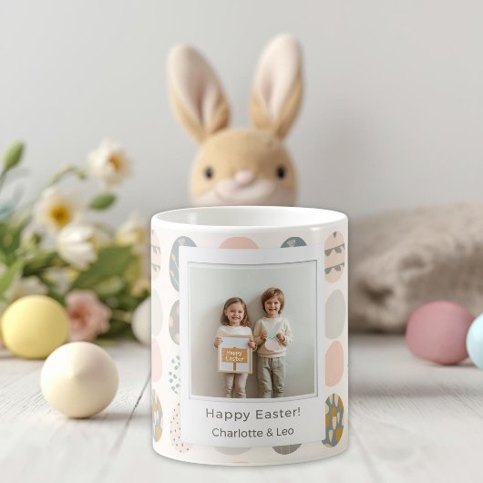 Trendy Pastel Easter Photo Mug | Personalized Kaffeetasse