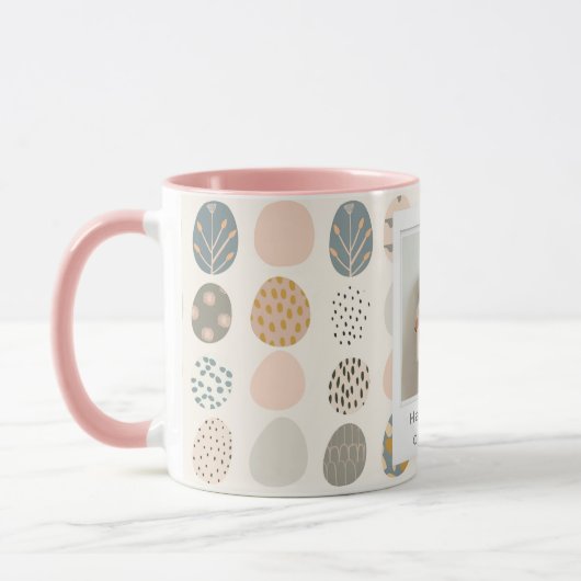 Trendy Pastel Easter Photo Mug | Personalized Tasse (Links)
