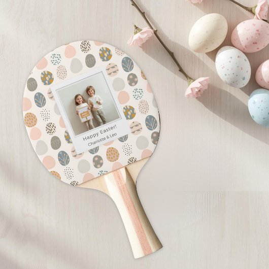 Trendy Pastel Easter Photo Paddle | Personalized Tischtennis Schläger