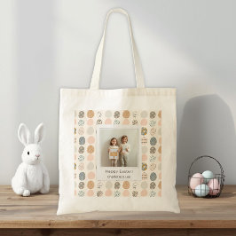 Trendy Pastel Easter Photo Tote Bag | Personalized Tragetasche