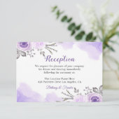 Trendy Pastel Lila Blumenchic Hochzeitsempfang Begleitkarte (Stehend Vorderseite)