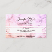 Trendy Pastel Marmor Pink Beige mit Monogramm Visitenkarte (Rückseite)