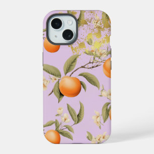 Trendy Pastel Mauve, Apricot Frucht und Chic Gold iPhone 15 Hülle