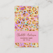 Trendy Pastel Modern Gold Leopard Print QR Code Visitenkarte (Vorderseite)