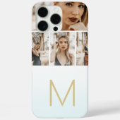 Trendy Pastel Ombre Foto Collage Monogram Initial Case-Mate iPhone Hülle (Rückseite)