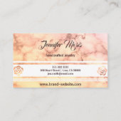 Trendy Pastel Orange Marmor mit Ihrem Monogramm Visitenkarte (Rückseite)