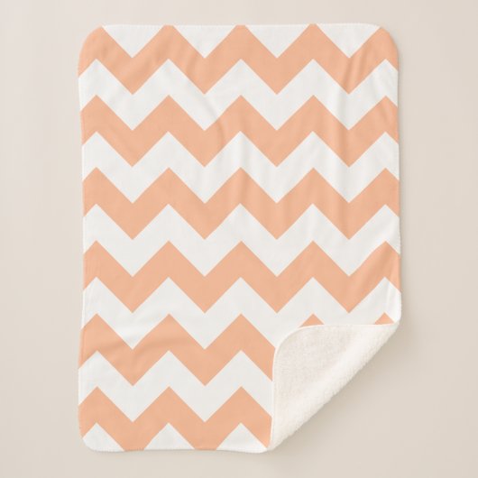 Trendy Pastel Peach Zickzack Pattern Sherpadecke (Vorderseite)