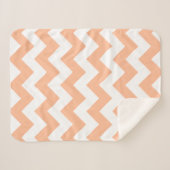 Trendy Pastel Peach Zickzack Pattern Sherpadecke (Vorderseite (Horizontal))