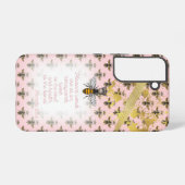 Trendy Pastel Pink Bee Matrix Christian Queen Bee Samsung Galaxy Hülle (Rückseite (Horizontal))