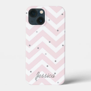 Trendy Pastel Pink Zickzack Dotty Personalisiert Case-Mate iPhone Hülle