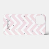 Trendy Pastel Pink Zickzack Dotty Personalisiert Case-Mate iPhone Hülle (Rückseite (Horizontal))