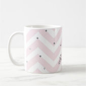 Trendy Pastel Pink Zickzack und Dots Personalisier Kaffeetasse (Links)