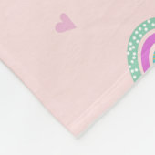 Trendy Pastel Rainbow Heart Elegantes Monogramm Fleecedecke (Ecke)