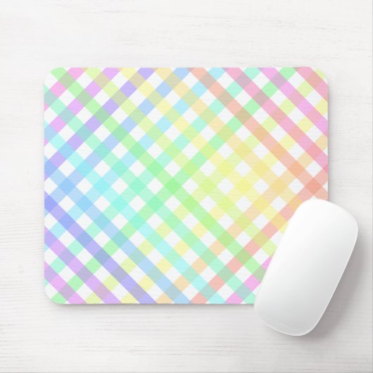 Trendy Pastel Rainbow Kariert Gradient Mousepad (Mit Mouse)