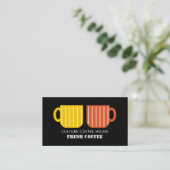 Trendy Pastel Tasse Icons Barista, Café, Coffeehou Visitenkarte (Stehend Vorderseite)