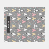Trendy Pastel Teepees und Pfeile Personalisierter  Fleecedecke (Vorderseite (Horizontal))