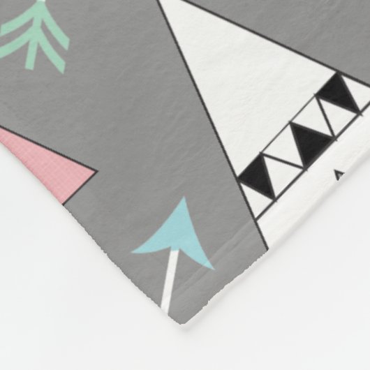 Trendy Pastel Teepees und Pfeile Personalisierter  Fleecedecke (Ecke)