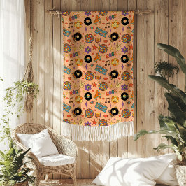 Trendy Pastel Throw Retro Groovy Blanket Design Fleecedecke