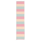 Trendy Pastellfarben Pink Peach Aquamarin Streifen Kurzer Tischläufer (Vorderseite)