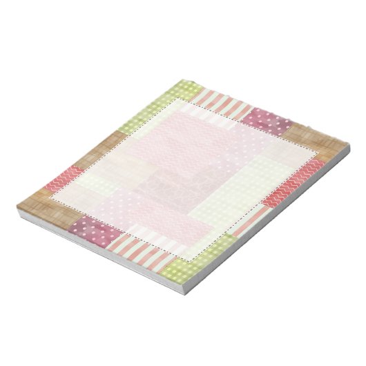 Trendy Patchwork Quilt Notizblock (Rotiert)
