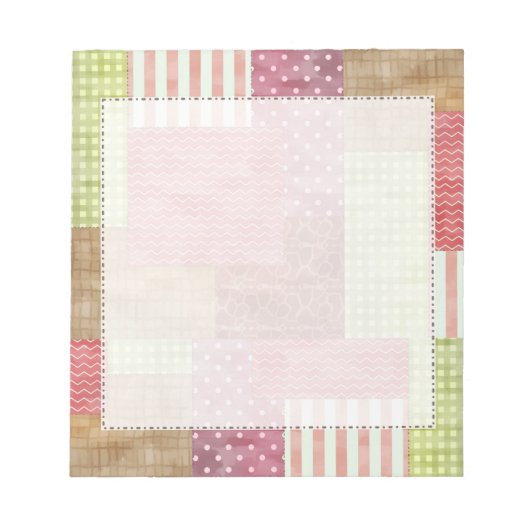 Trendy Patchwork Quilt Notizblock (Vorderseite)