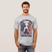 Trendy Patriotic Proud American Pitbull Vater T-Shirt (Vorne ganz)