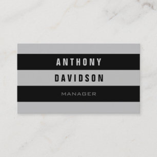 Trendy Pattern Grau schwarz gestreifte Visitenkart Visitenkarte