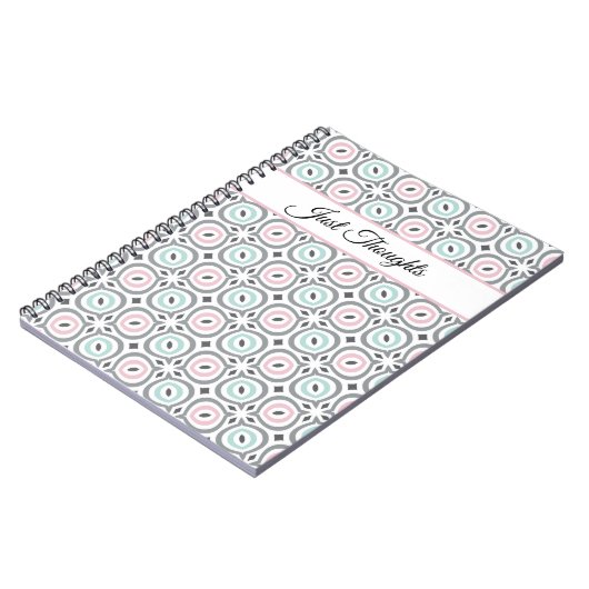 Trendy patterns of pastel gray, pink and blue notizblock (Linke Seite)