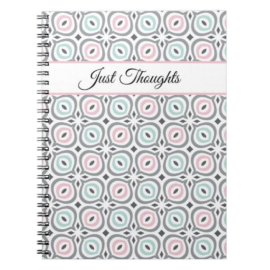Trendy patterns of pastel gray, pink and blue  notizblock (Vorderseite)