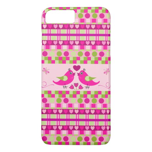 Trendy Patterns und Love Birds Case-Mate iPhone Hülle (Rückseite)
